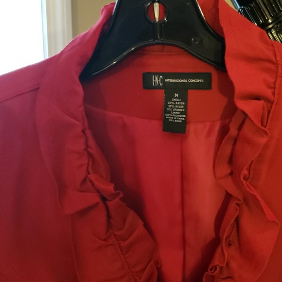 Sale! Ruffled Red Blazer - Picture 3 of 4